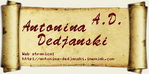 Antonina Deđanski vizit kartica